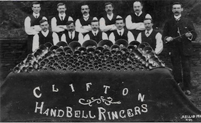 The CHBR Senior team from 1908 with their set of new Bells